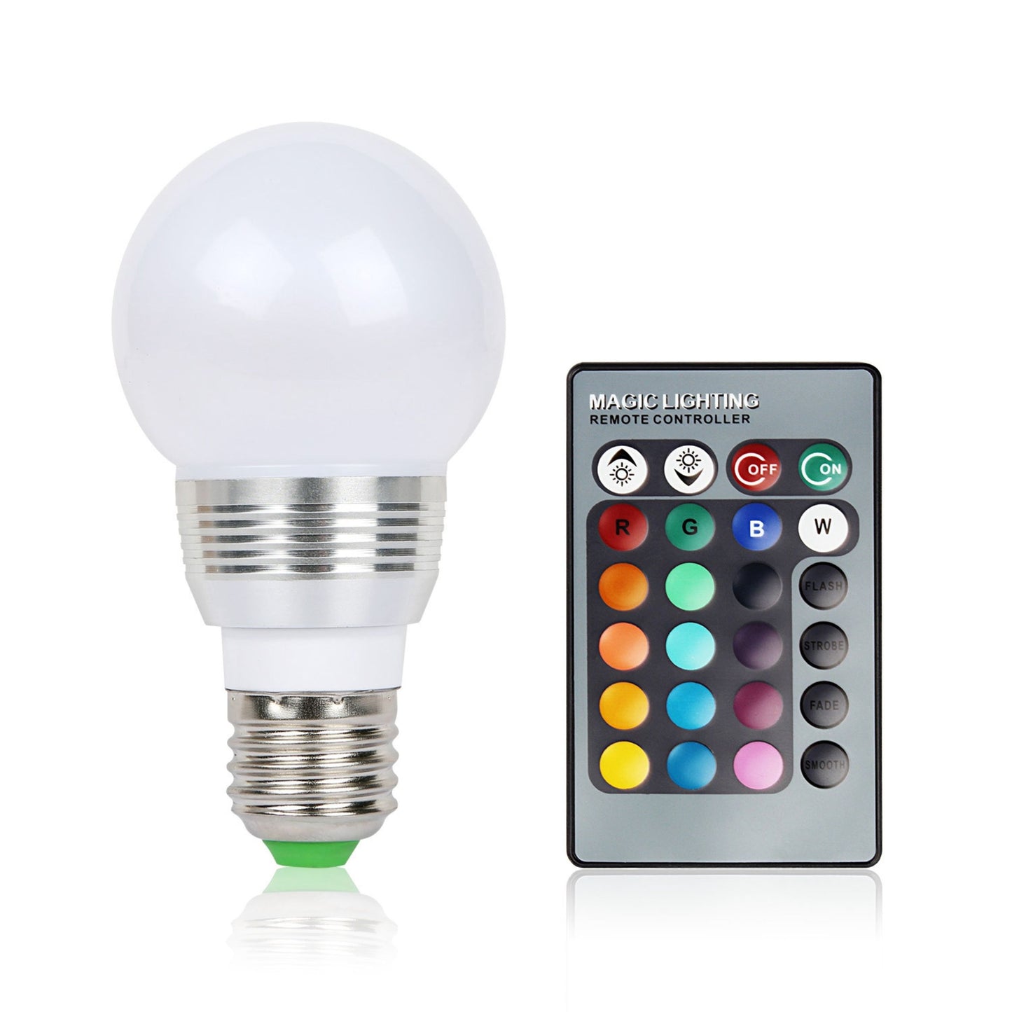 title:16 Color LED Bulbs - E27 3W RGB Dimmable Mood Lamp with Remote Control;color:Multi