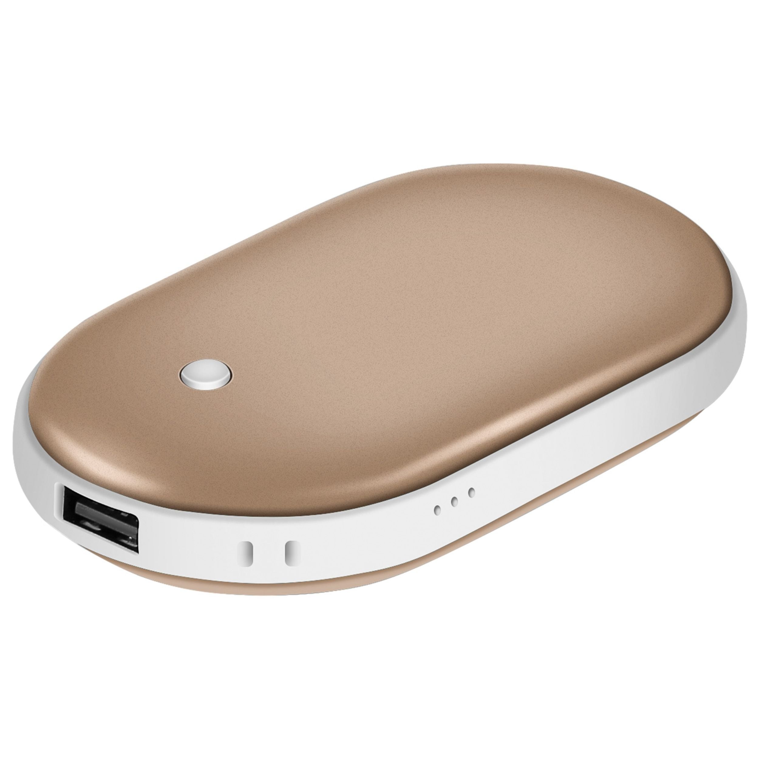 title:5000mAh Portable Hand Warmer & Power Bank - Rechargeable, Double-Sided Heating, Pocket Size;color:Gold