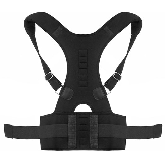 title:Unisex Magnetic Posture Corrector Support Belt - Adjustable Upper Back Braces for Pain Relief - Clavicle Shoulder Brace Thera;color:Black