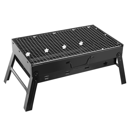 title:Portable BBQ Grill, Foldable, Lightweight Smoker for Camping, Picnics, Garden Grilling.;color:Black