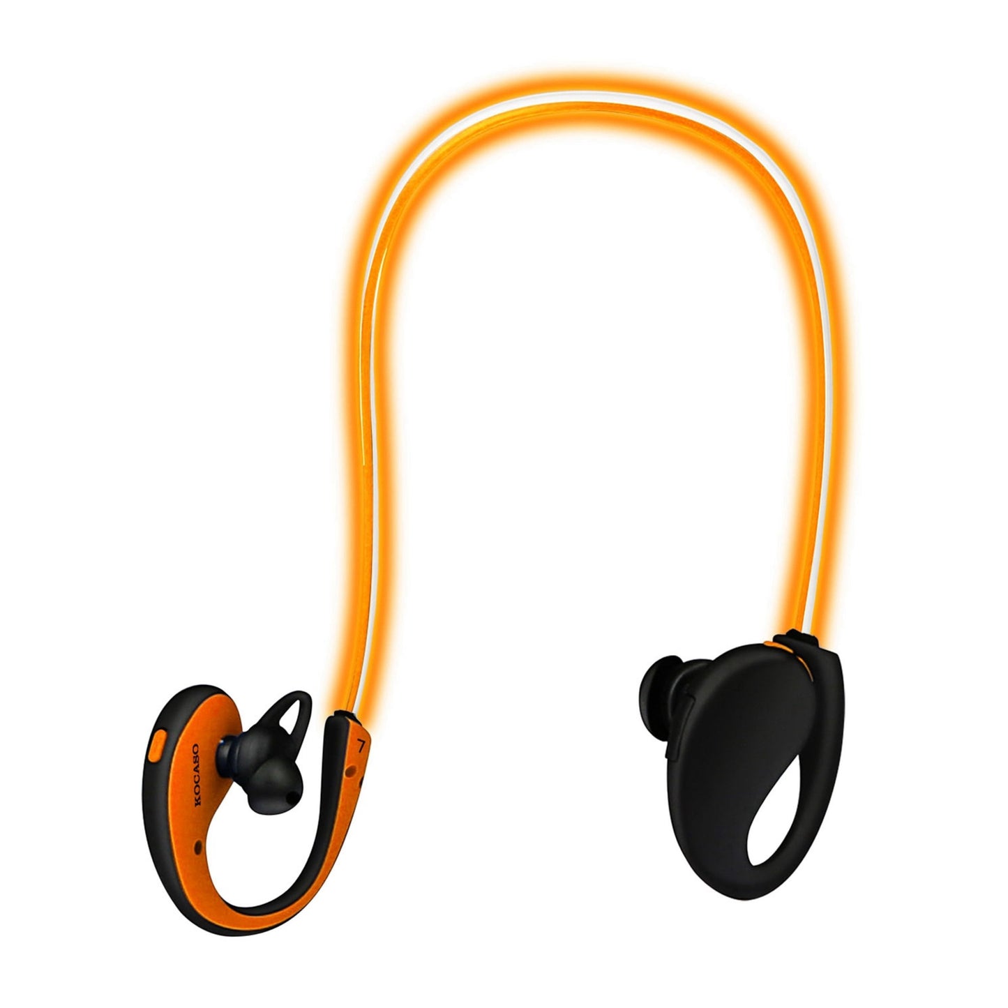 title:Wireless Neckband Earphones V4.1 HD Stereo Sweat-proof Headphones with LED Light Mic - 8Hrs Work, Running - 1 Pack;color:Orange