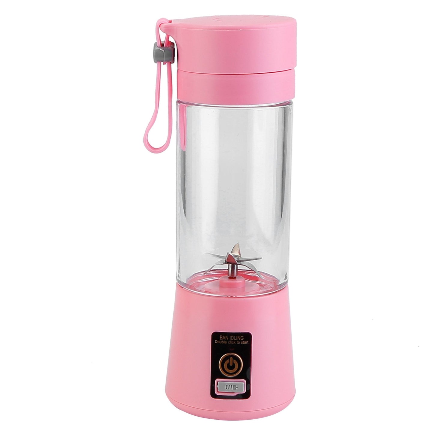 title:USB Rechargeable Portable Juicer Blender - 6 Blades, Powerful Motor;color:Pink