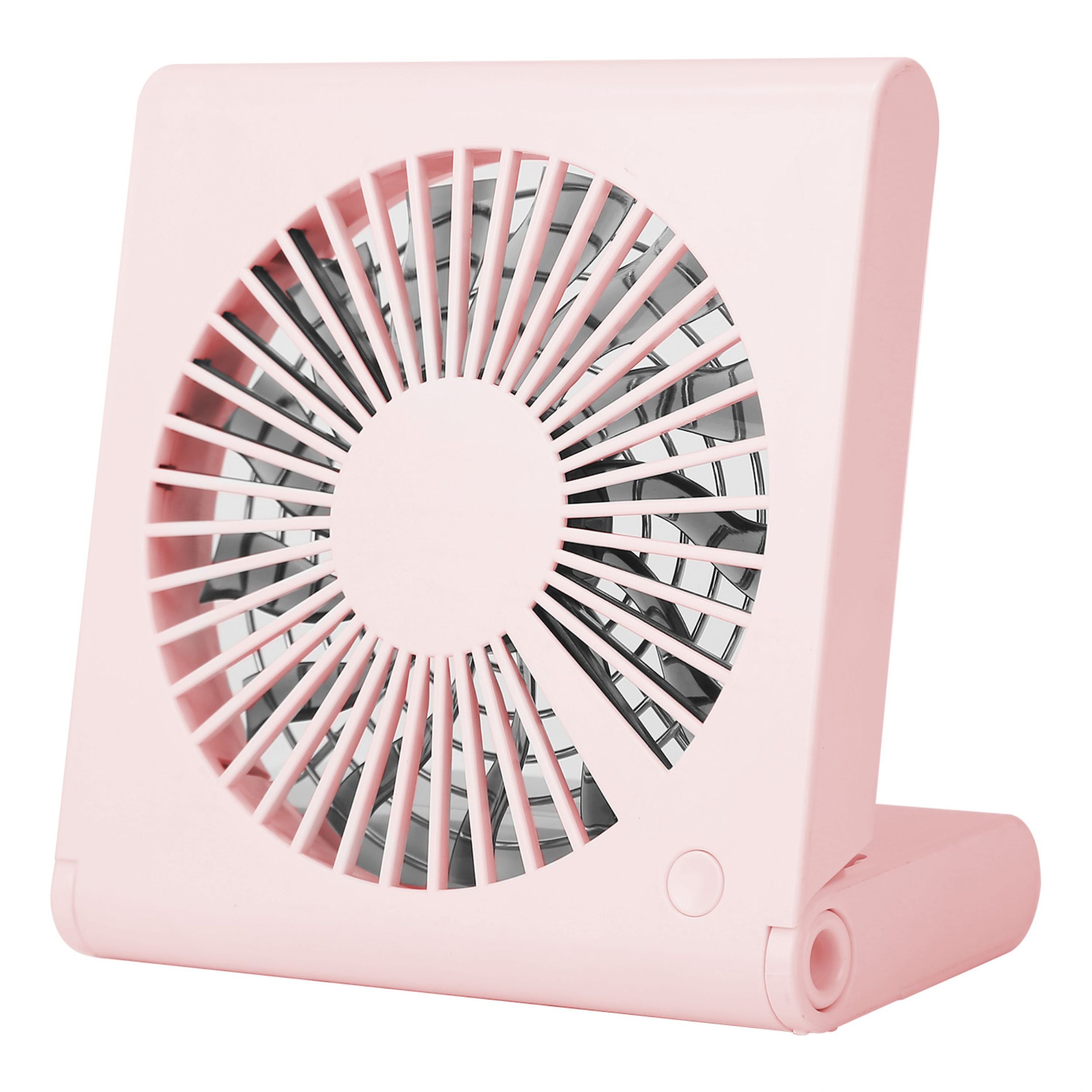 title:Portable USB Rechargeable Desk Fan - Low Noise, 3 Speeds, Battery Operated - Ideal for Office, Travel - 120° Rotatable;color:Pink