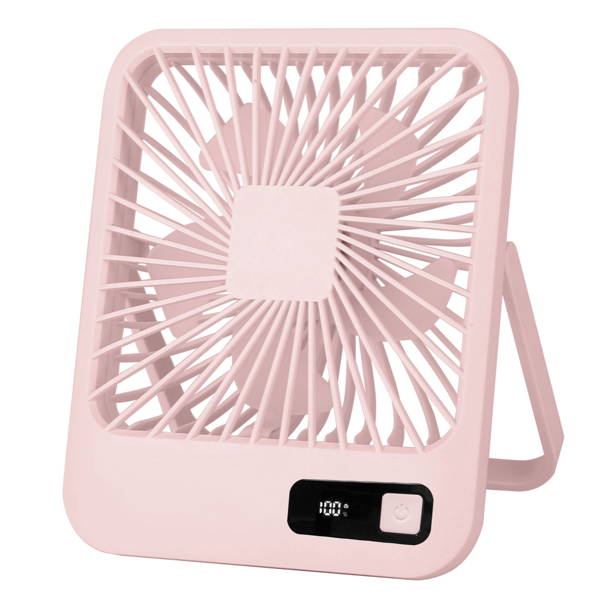 title:Portable Rechargeable Mini Fan: LCD Display, Adjustable Speed, Strong Airflow;color:Pink