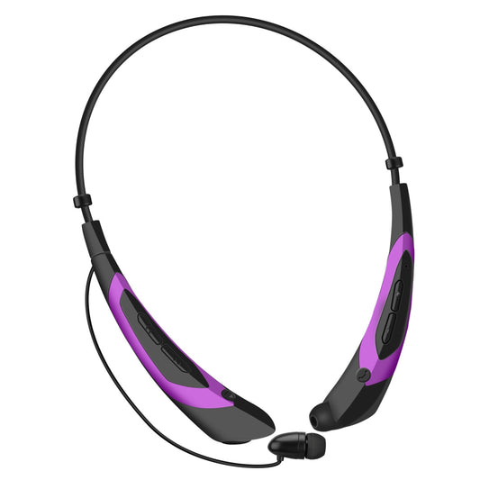 title:Wireless Neckband Headphones V5.0 Sweat-proof Sport Headsets Earbuds In-Ear Magnetic Neckbands Stereo Earphone w/Mic;color:Purple