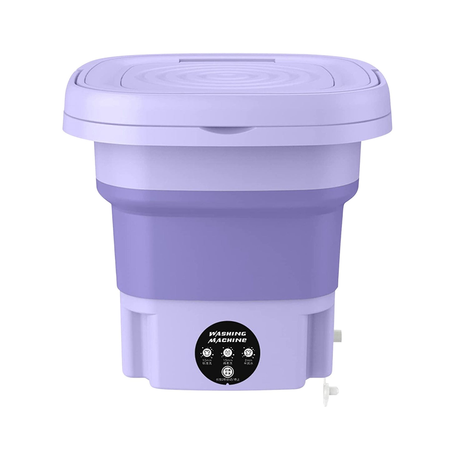 title:Foldable Portable Washing Machine with Detachable Drain Basket - 3 Modes, Electric - Ideal for Underwear, Socks, Towels, Baby Clothes;color:Purple