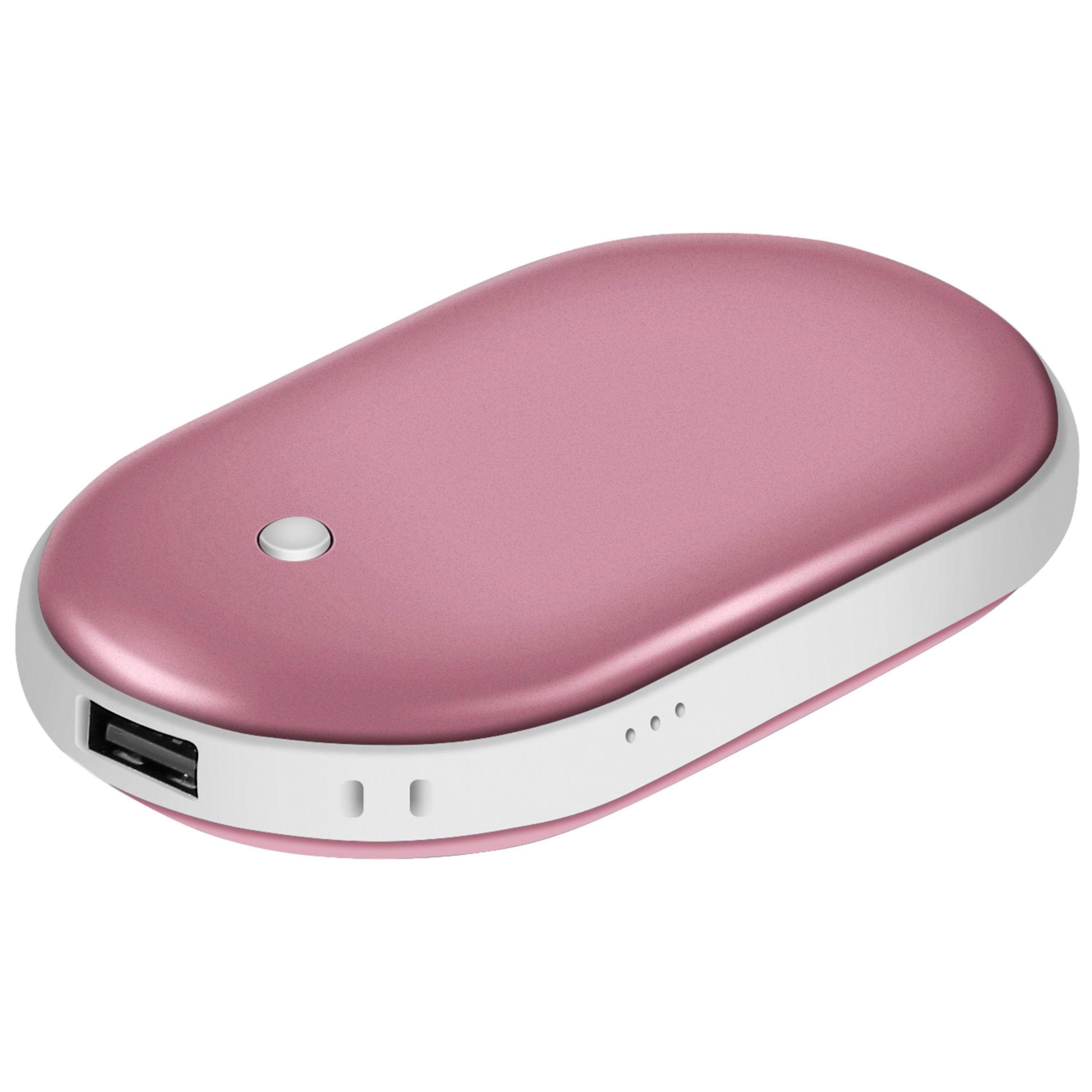 title:5000mAh Portable Hand Warmer & Power Bank - Rechargeable, Double-Sided Heating, Pocket Size;color:Rose Gold