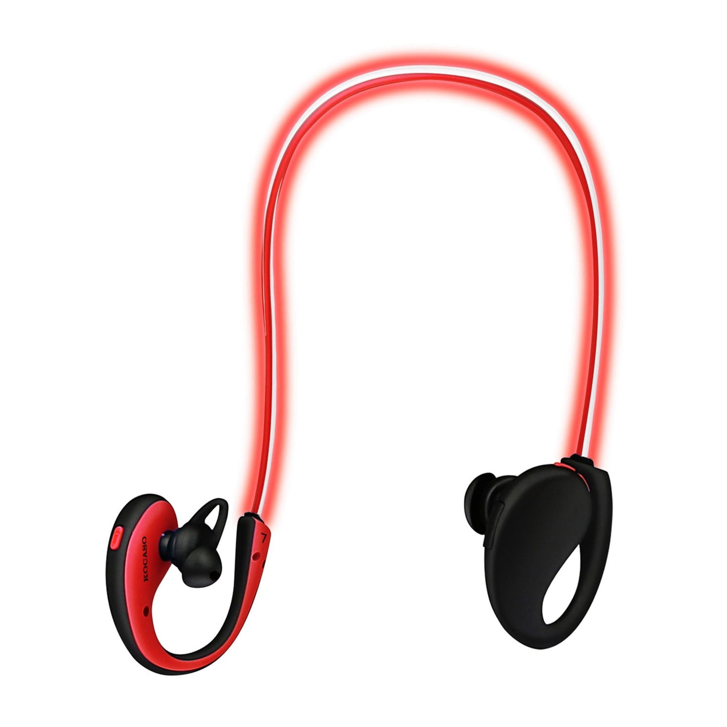 title:Wireless Neckband Earphones V4.1 HD Stereo Sweat-proof Headphones with LED Light Mic - 8Hrs Work, Running - 1 Pack;color:Red