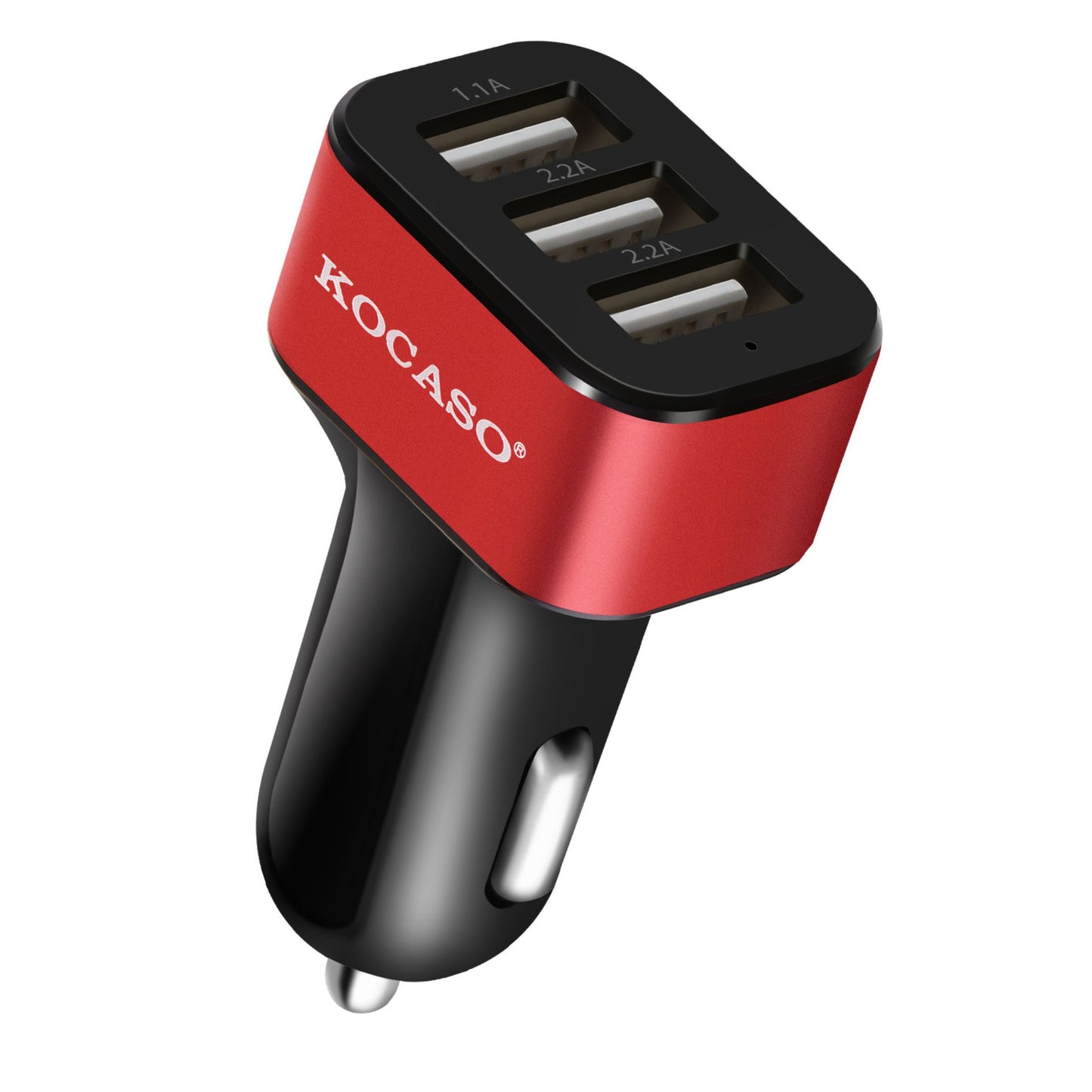 title:Triple USB Car Charger - 30W, 5.5A - iPhone XS/XS Max/8 Plus, Galaxy S7/S6 - Compact;color:Red