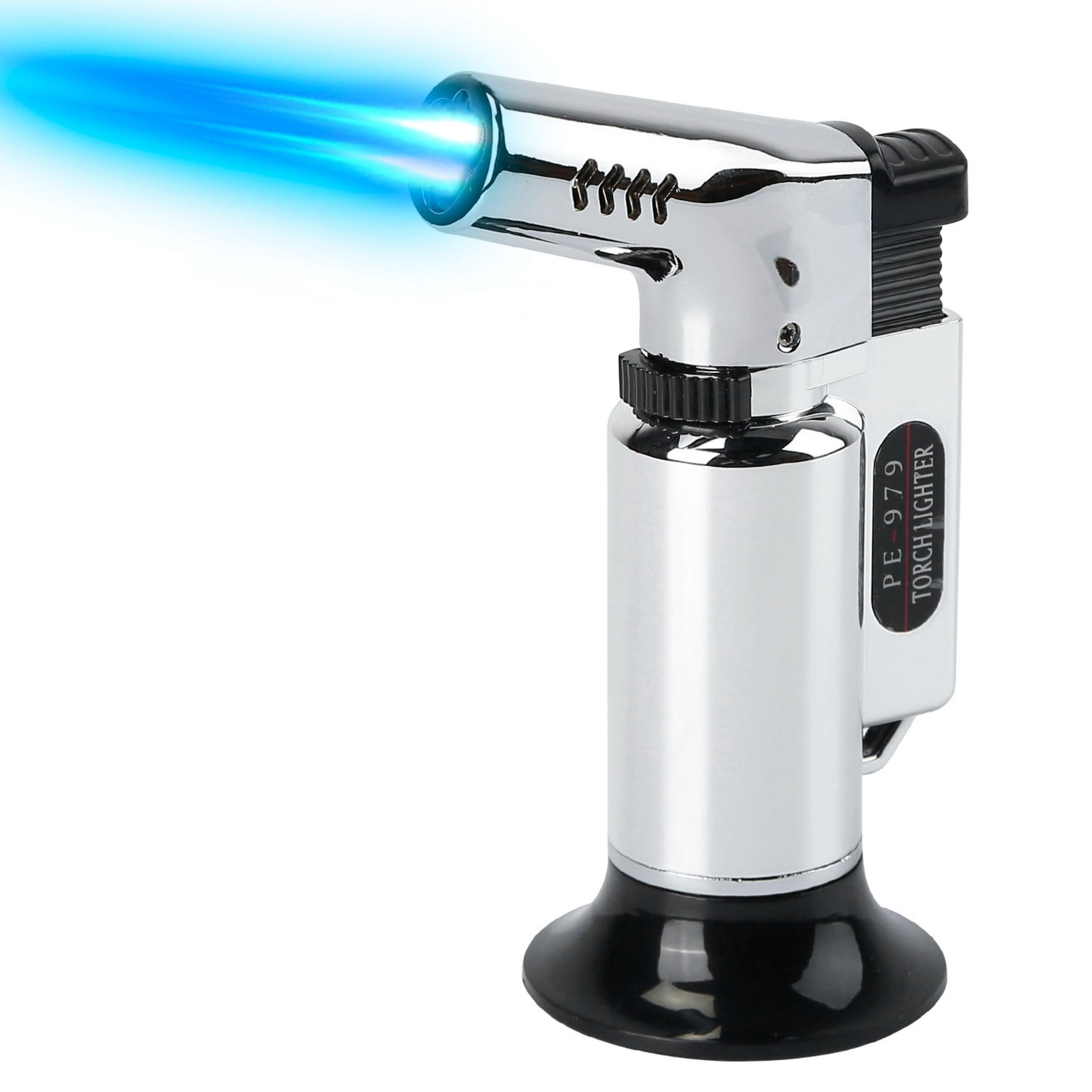 title:Refillable Culinary Butane Torch with Adjustable Flame | Kitchen BBQ Torch - Fire Lock | Gas Not Included;color:Silver