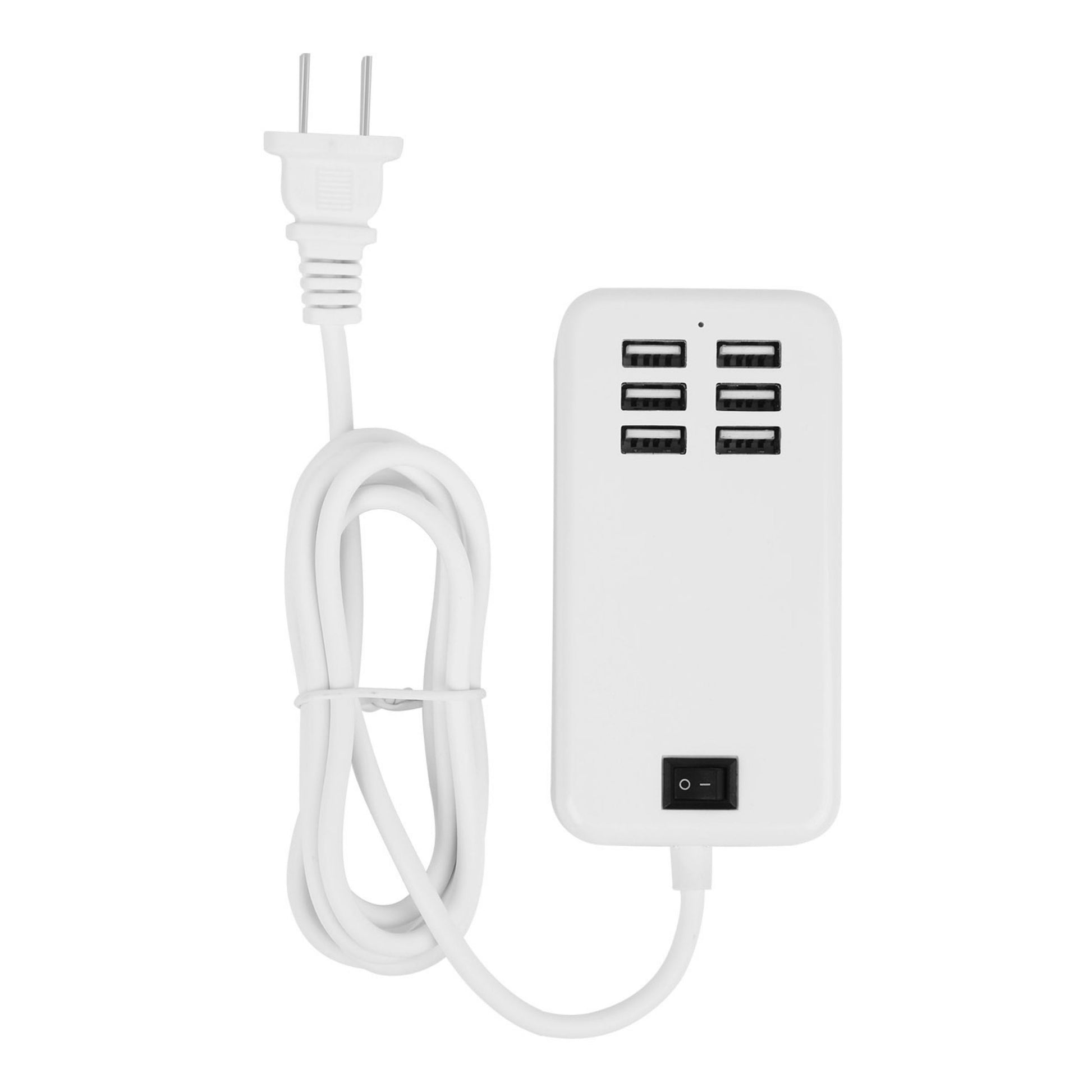 title:6-USB US AC Wall Charger;color:White