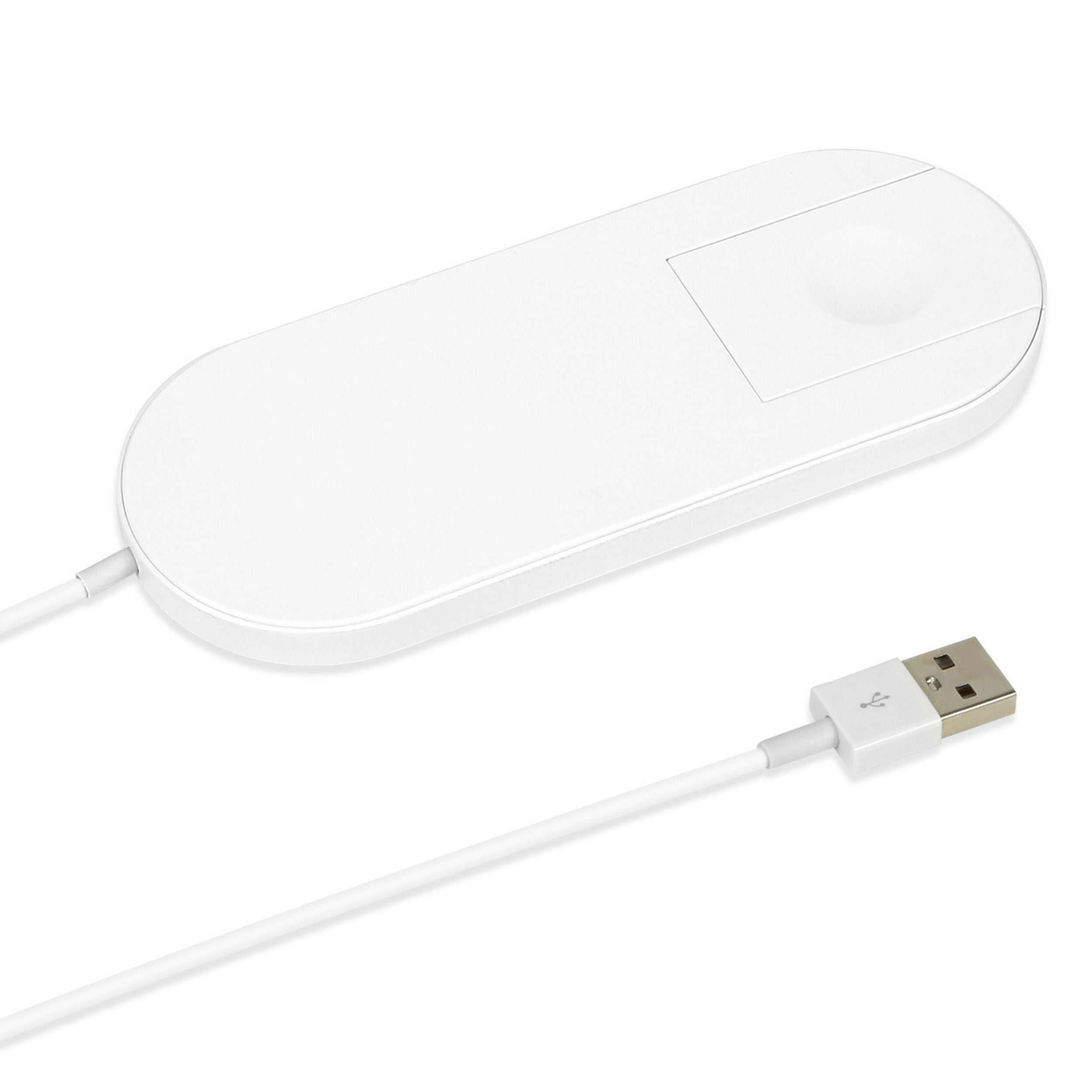 title:10W 2-in-1 Wireless Charger for Apple Watch 4/3/2/1 and iPhone X/XS/8, Qi Charging Pad;color:White