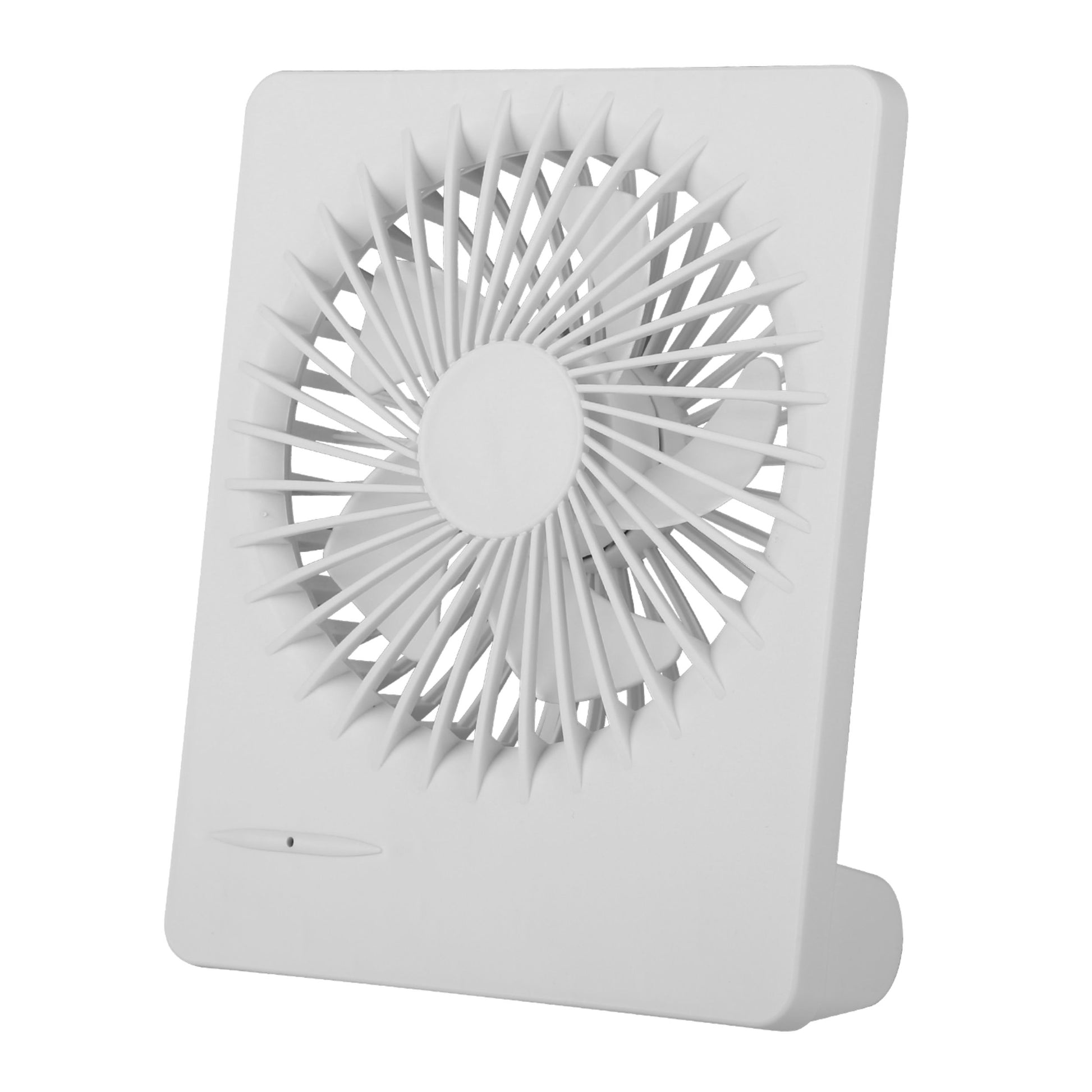 title:USB Rechargeable Desk Fan - Quiet, 5 Blades, 3 Speeds - Perfect for Bedroom or Office;color:White