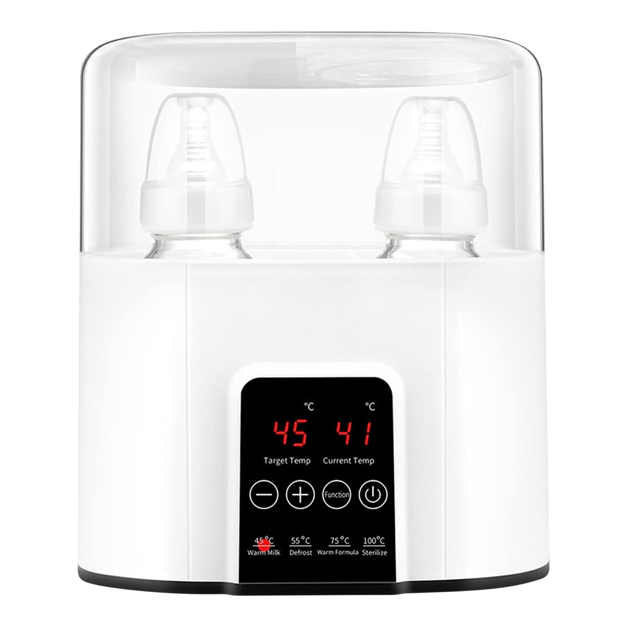 title:Electric Baby Milk Bottle Warmer - 2 Bottle Fast Warmer with 4 Modes, Adjustable Temp, Display Screen - 24H Therm;color:White