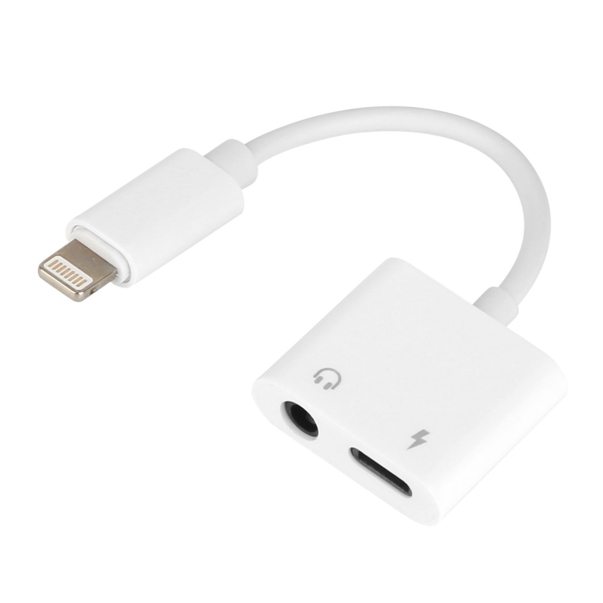 title:2-in-1 3.5mm Headphone Adapter Charger for iPhone 13/13Pro, SE, 12/Mini/Pro, 11/Pro Max. Audio Splitter Dongle.;color:White