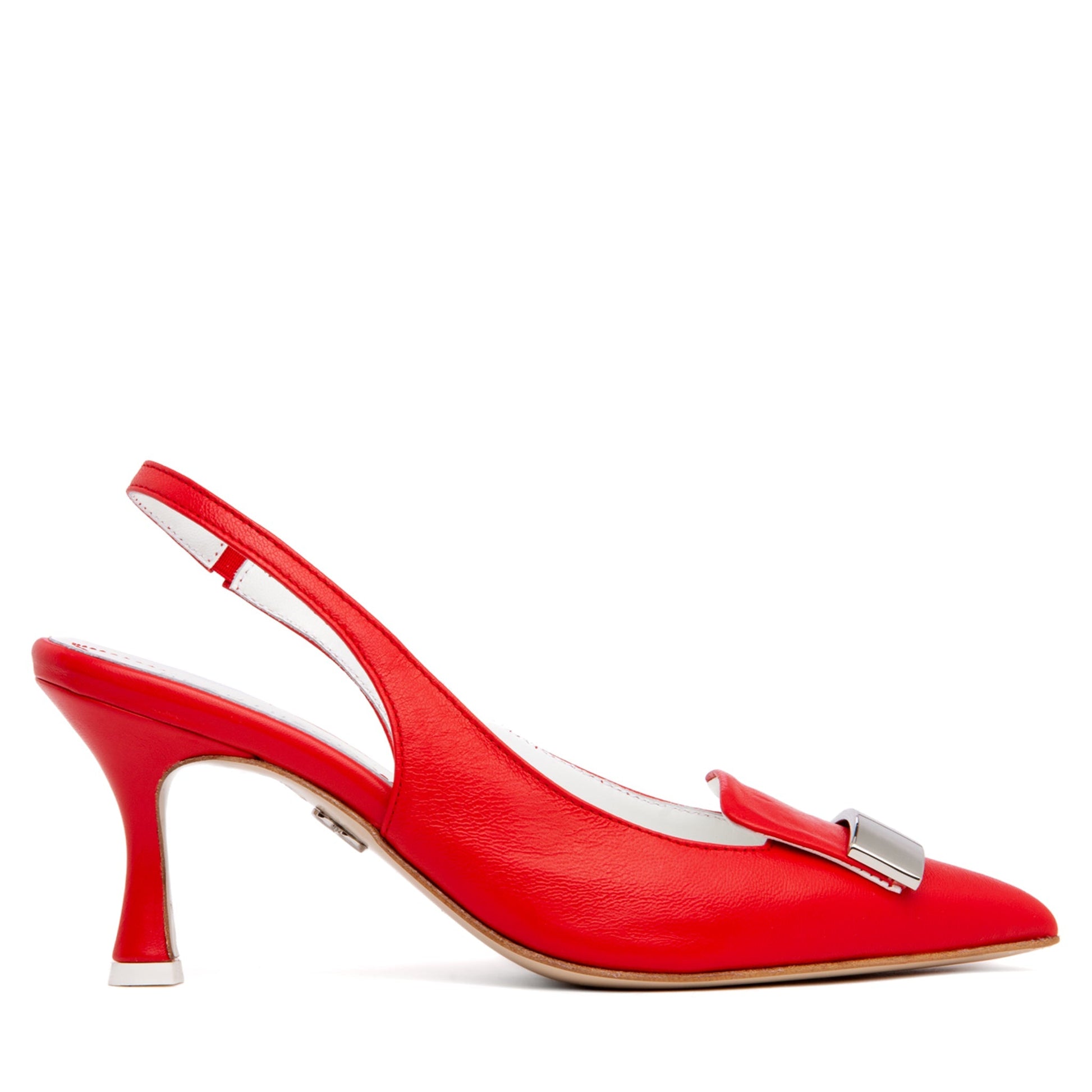 Fiona Red Leather Slingback - Ruumur