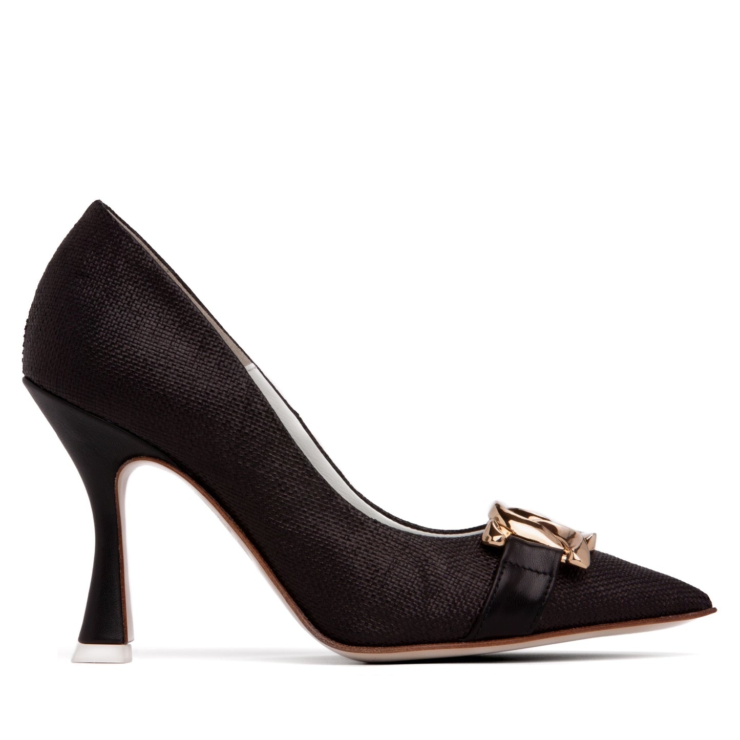 Fiorenza Black Leather Pump - Ruumur