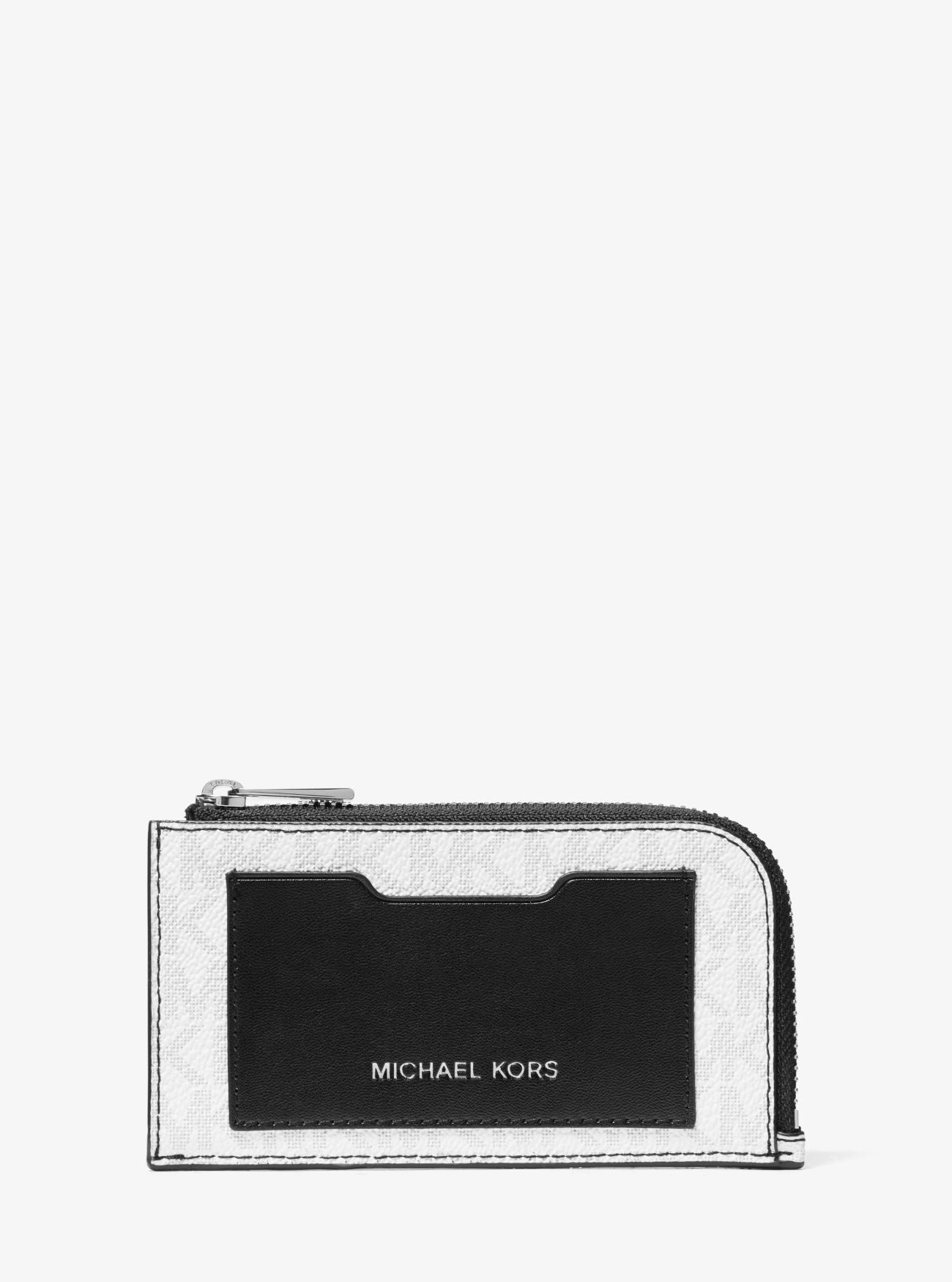 title:Michael Kors Men's Gifting Logo Zip-Around Wallet;color:Bright White