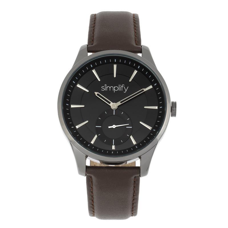 Simplify The 6600 Series Leather-Band Watch