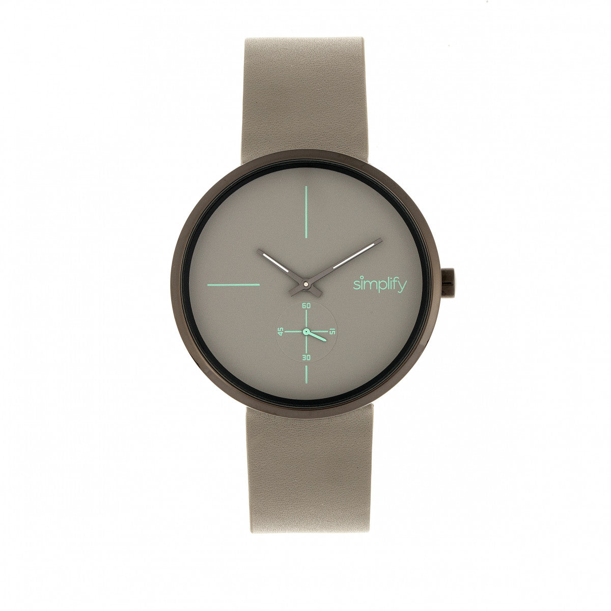 Simplify The 4400 Leather-Band Watch - Gunmetal/Grey - SIM4405