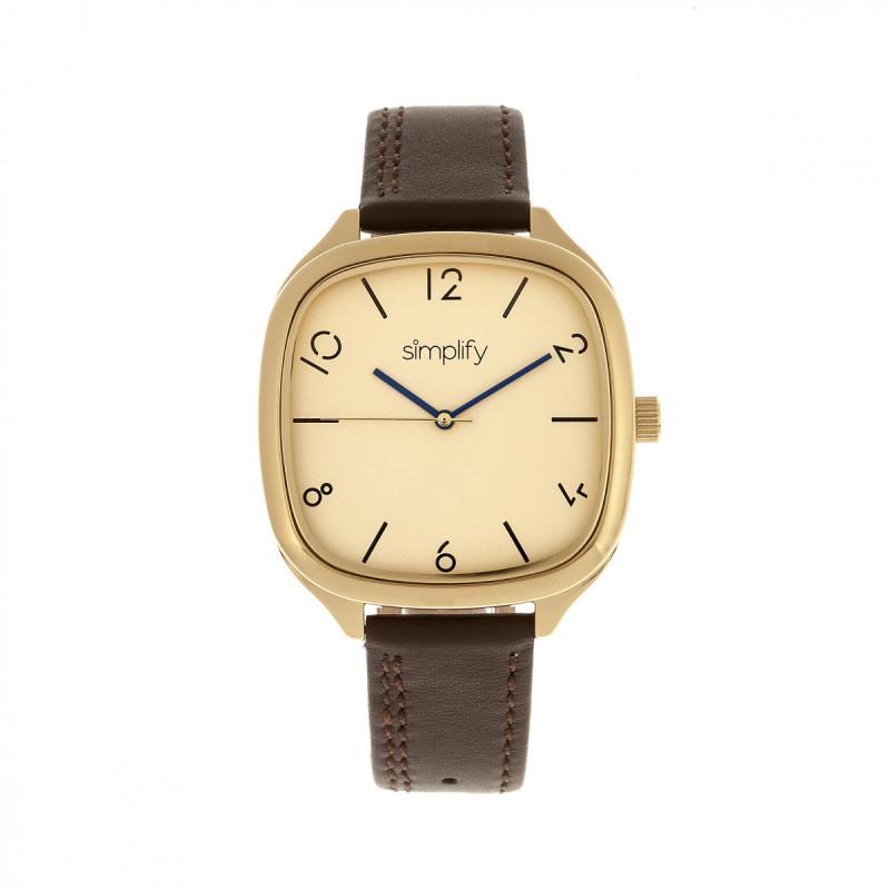 Simplify The 3500 Leather-Band Watch