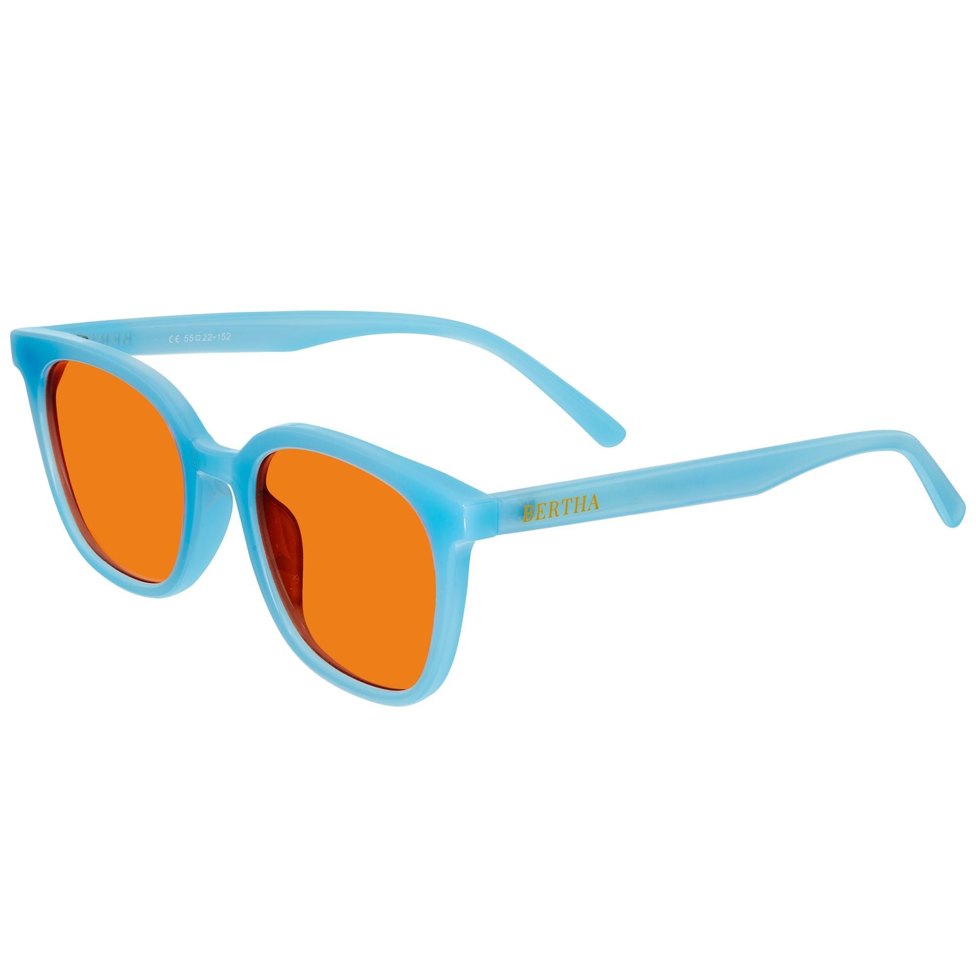 Bertha Betty Polarized Sunglasses - Light Blue/Orange - BRSBR051C5