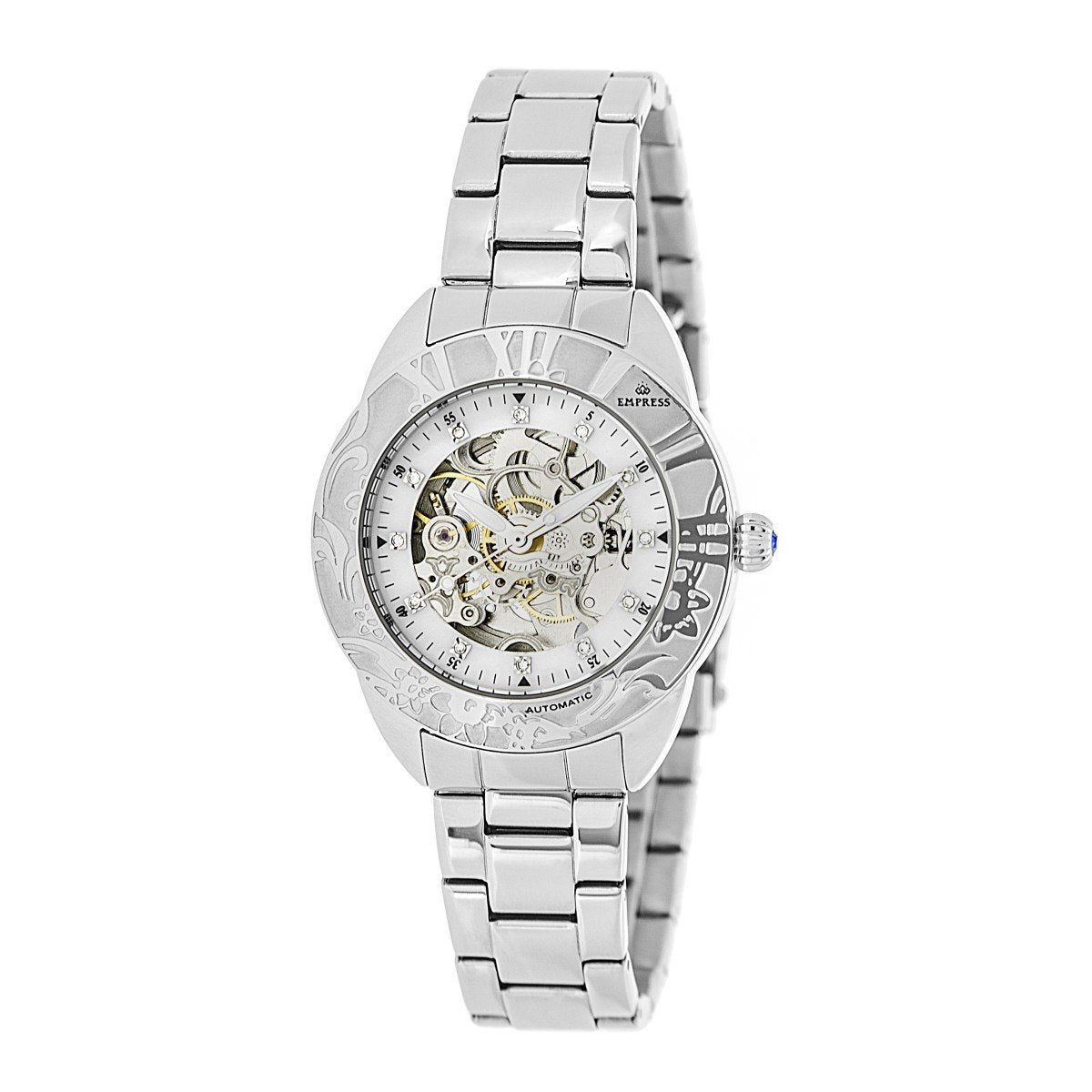 Empress Godiva Automatic MOP Bracelet Watch - Silver/White - EMPEM1101