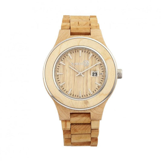 Earth Wood Cherokee Bracelet Watch w/Magnified Date - Ruumur