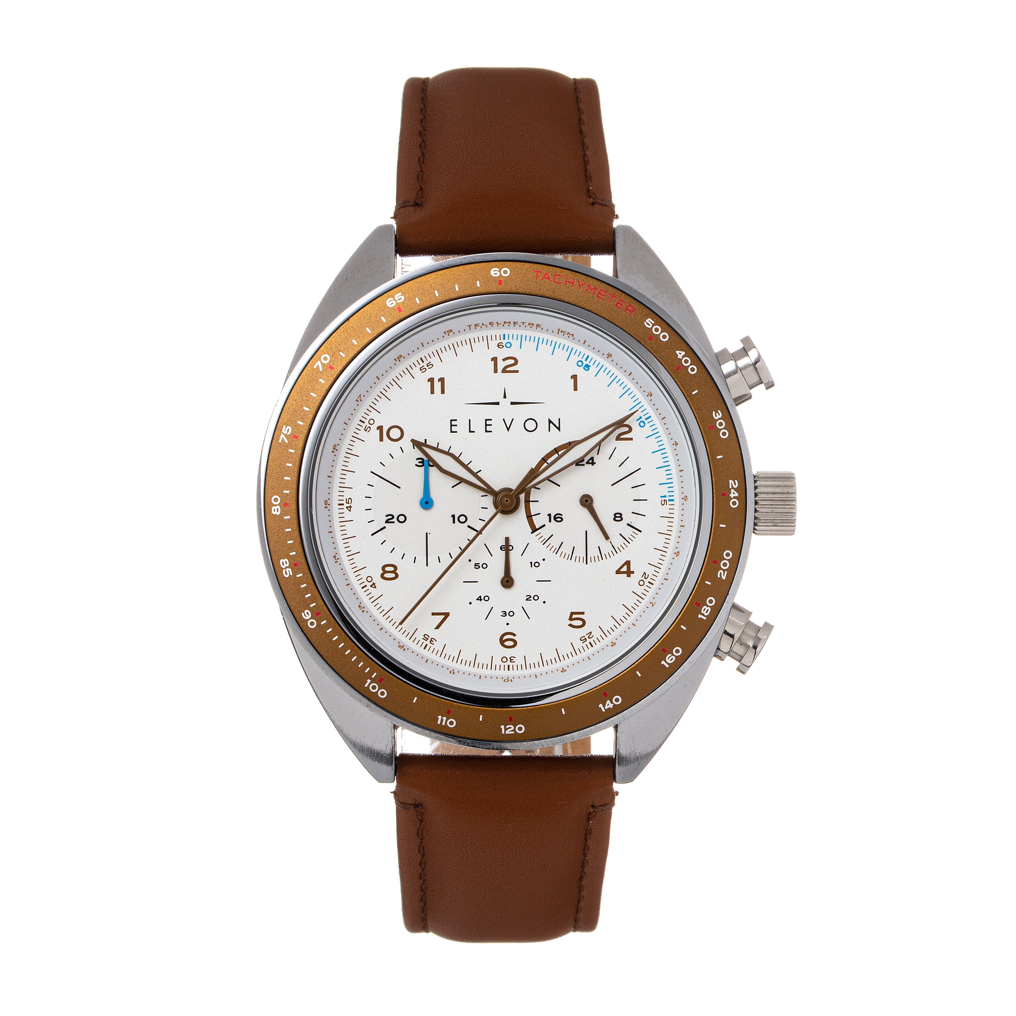 Elevon Bombardier Chronograph Leather-Strap Watch - Bronze - ELE127-3