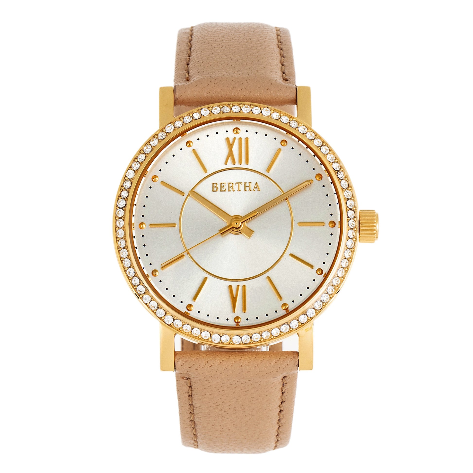 Bertha Lydia Leather-Band Watch - Beige - BTHBR9502