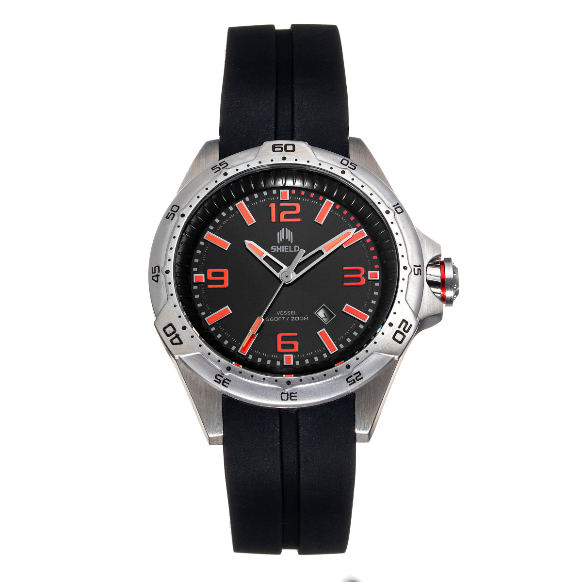 Shield Vessel Strap Watch w/Date - Black - SLDSH112-1