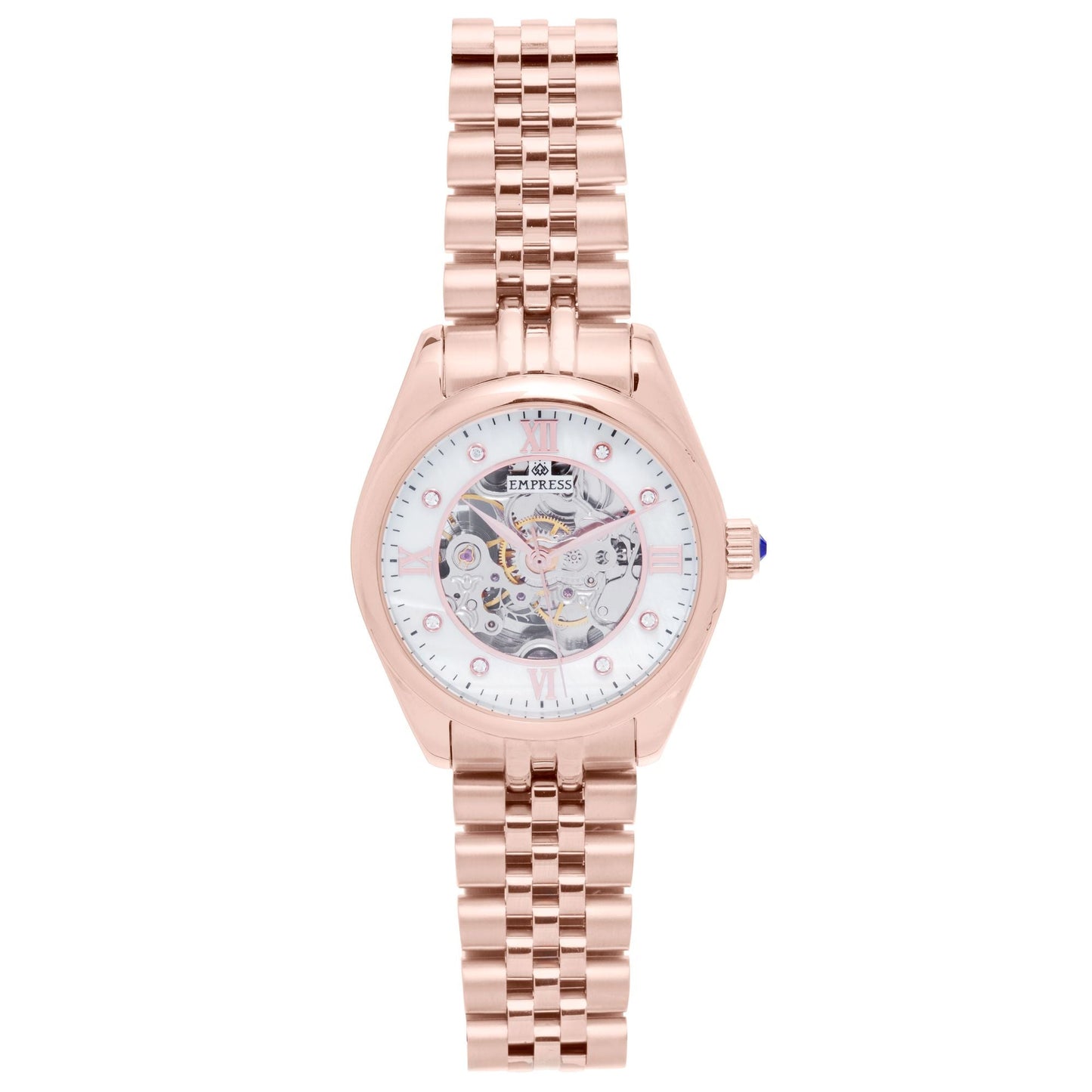 Empress Magnolia Automatic MOP Skeleton Dial Bracelet Watch - Rose Gold - EMPEM3603