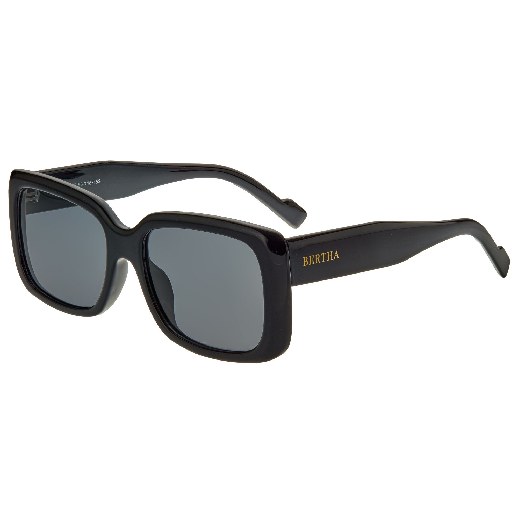 Bertha Wendy Polarized Sunglasses - Black/Black - BRSBR052C1