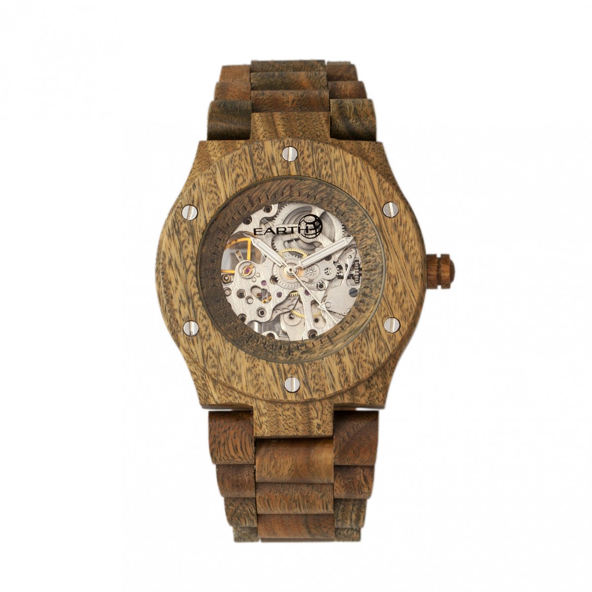 Earth Wood Grand Mesa Automatic Skeleton Bracelet Watch