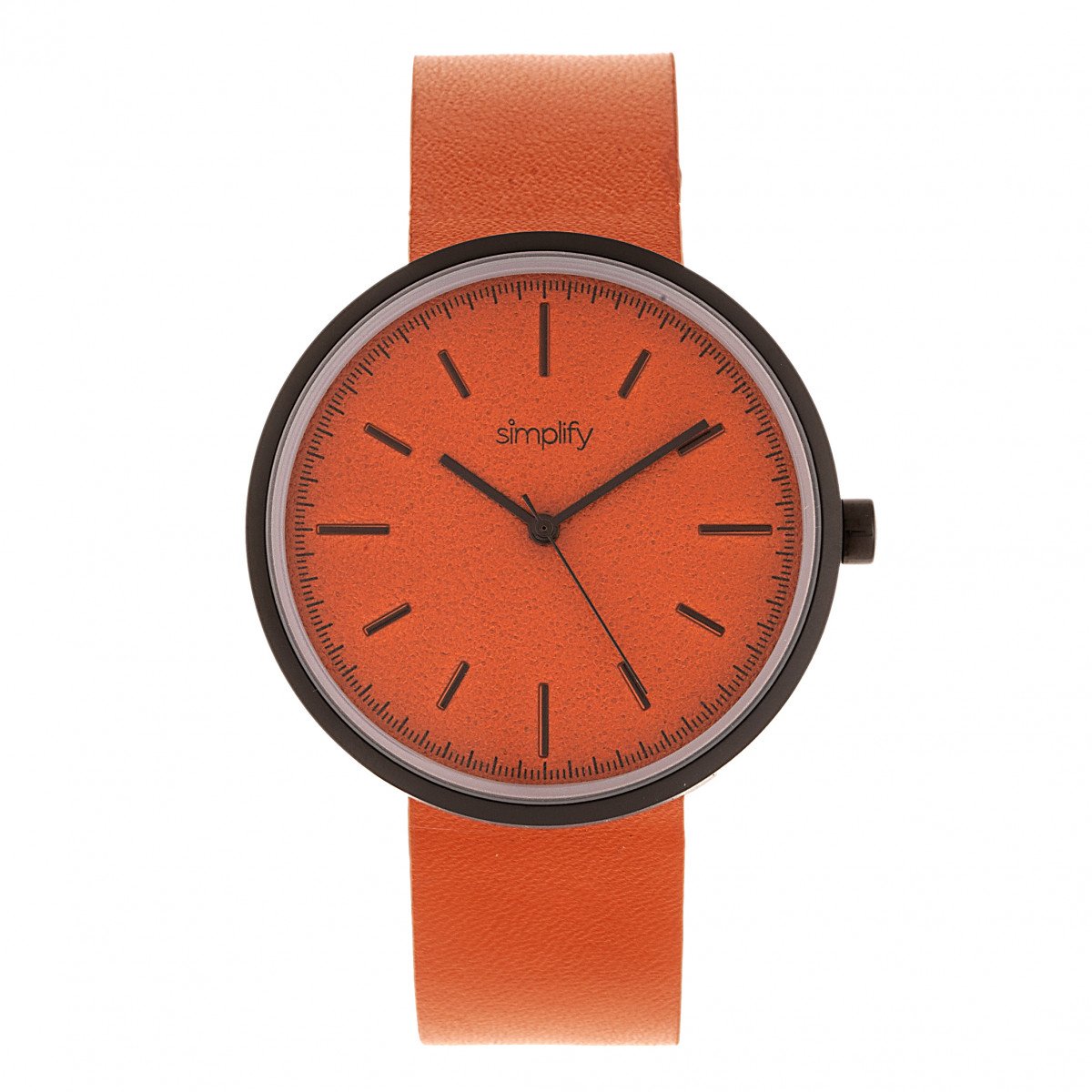 Simplify The 3000 Leather-Band Watch - Orange - SIM3003