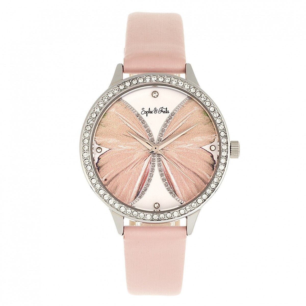 Sophie & Freda Rio Grande Leather-Band w/Swarovski Crystals - Silver/Light Pink - SAFSF4601