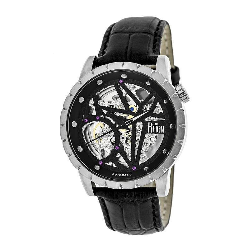 Reign Xavier Automatic Skeleton Leather-Band Watch