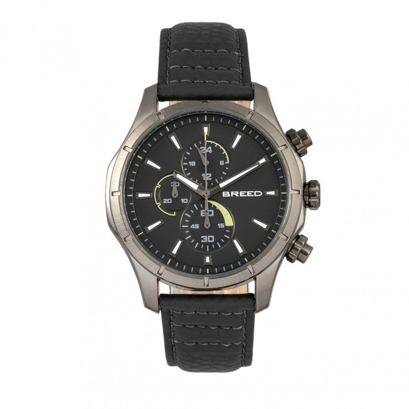 Breed Lacroix Chronograph Leather-Band Watch