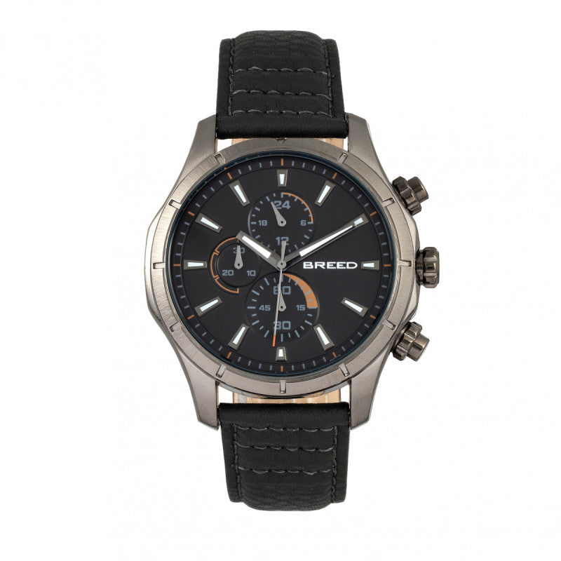 Breed Lacroix Chronograph Leather-Band Watch