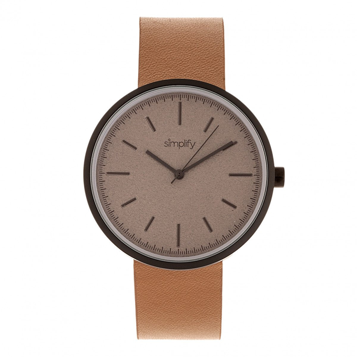 Simplify The 3000 Leather-Band Watch - Camel - SIM3007