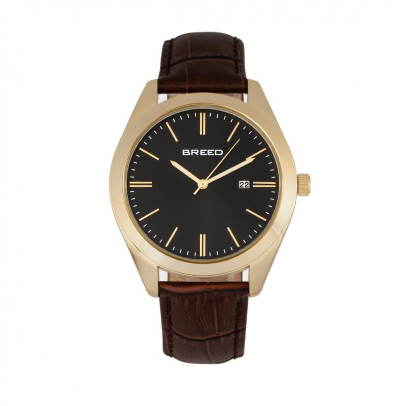 Breed Louis Leather-Band Watch w/Date