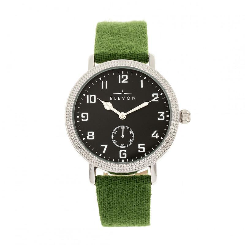 Elevon Northrop Wool-Overlaid Leather-Band Watch