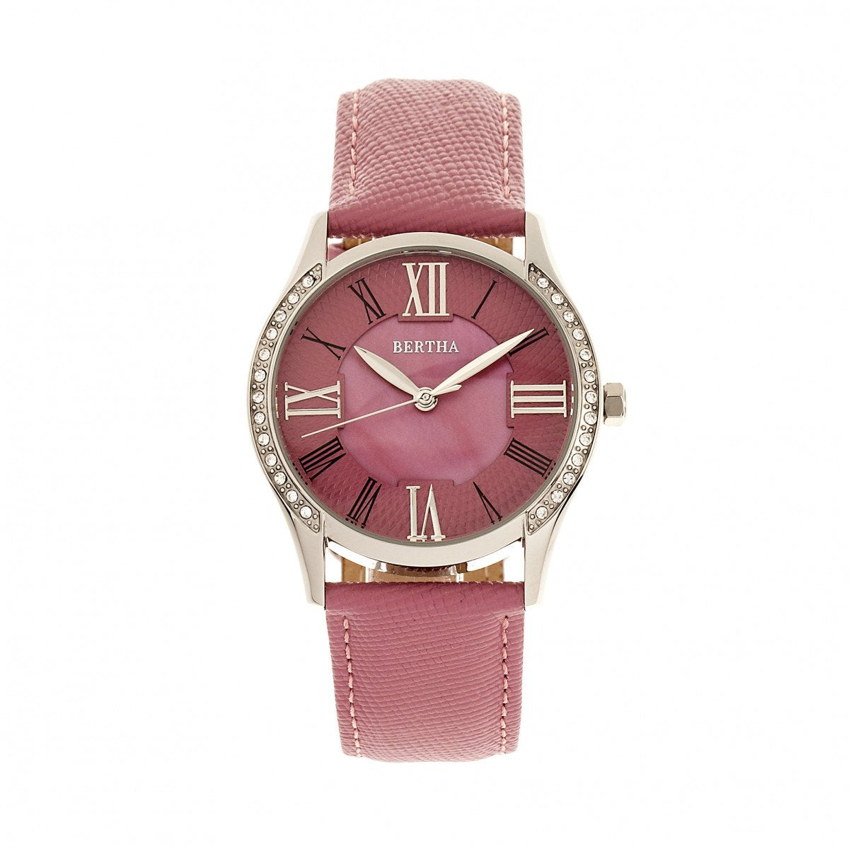 Bertha Sadie Mother-of-Pearl Leather-Band Watch - Pink - BTHBR8402