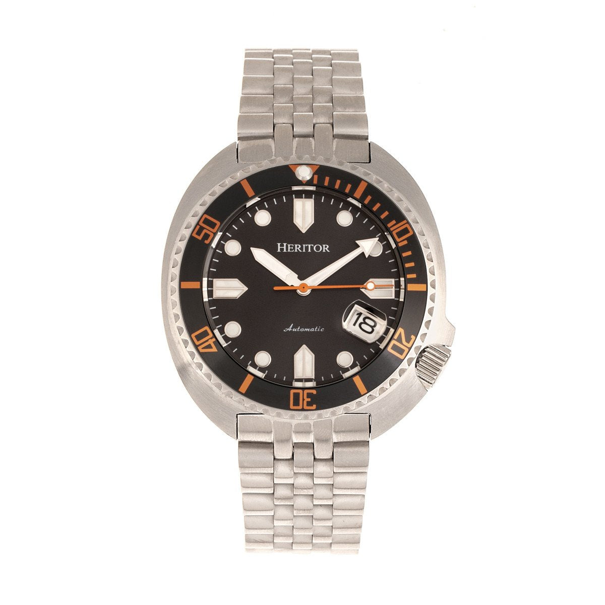 Heritor Automatic Morrison Bracelet Watch w/Date - Black/Orange - HERHR7610