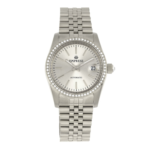 Empress Constance Automatic Bracelet Watch w/Date - Silver/White - EMPEM1501