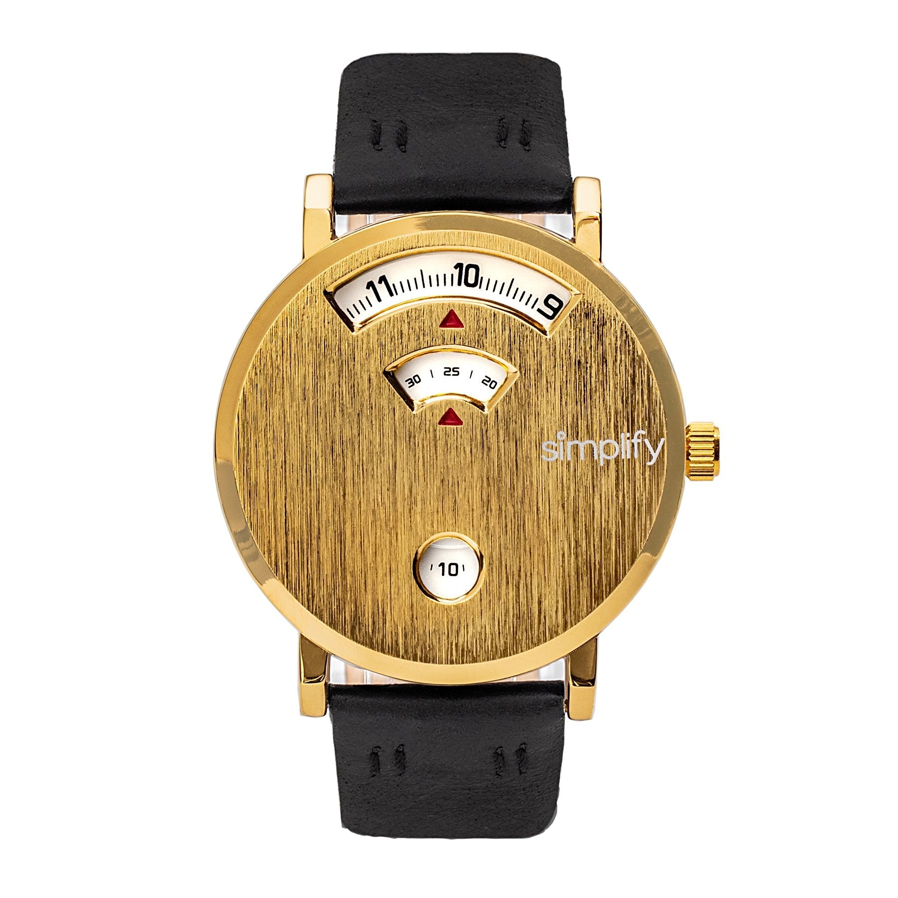 Simplify The 7000 Leather-Band Watch - Gold/Black - SIM7002