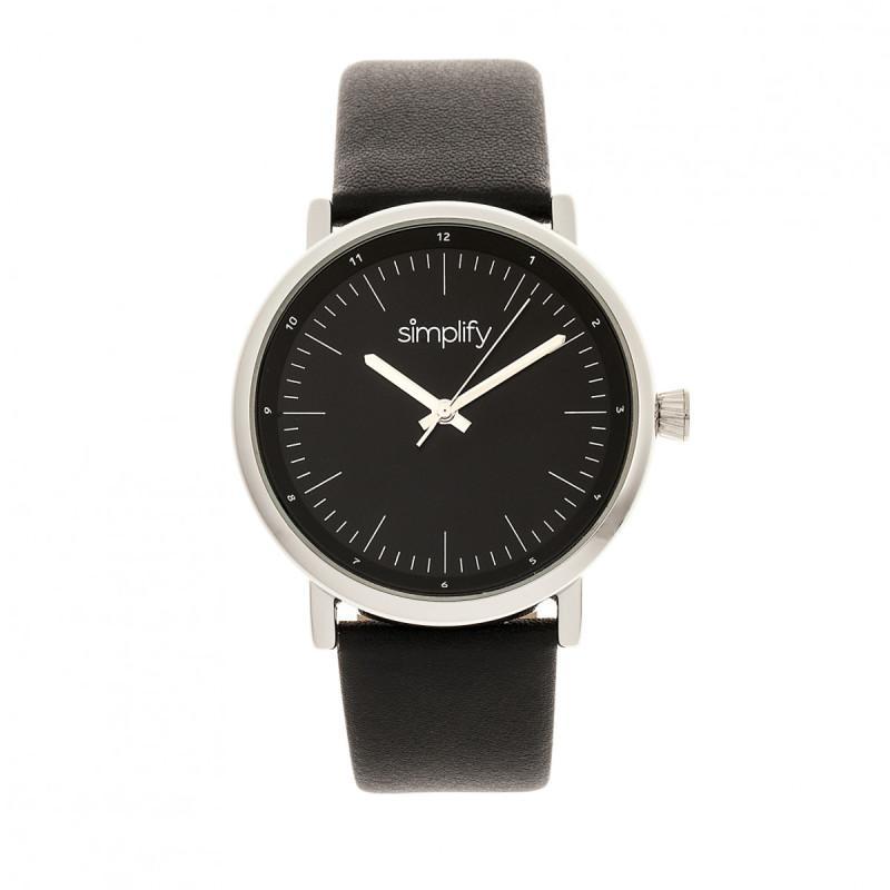 Simplify The 6200 Leather-Strap Watch