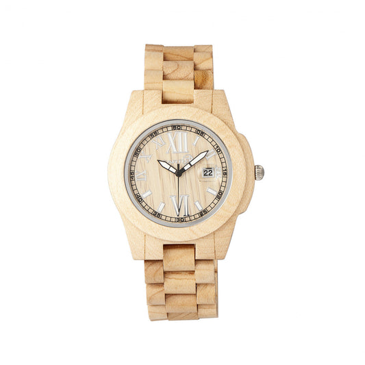 Earth Wood Heartwood Bracelet Watch w/Date - Khaki/Tan - ETHEW1501