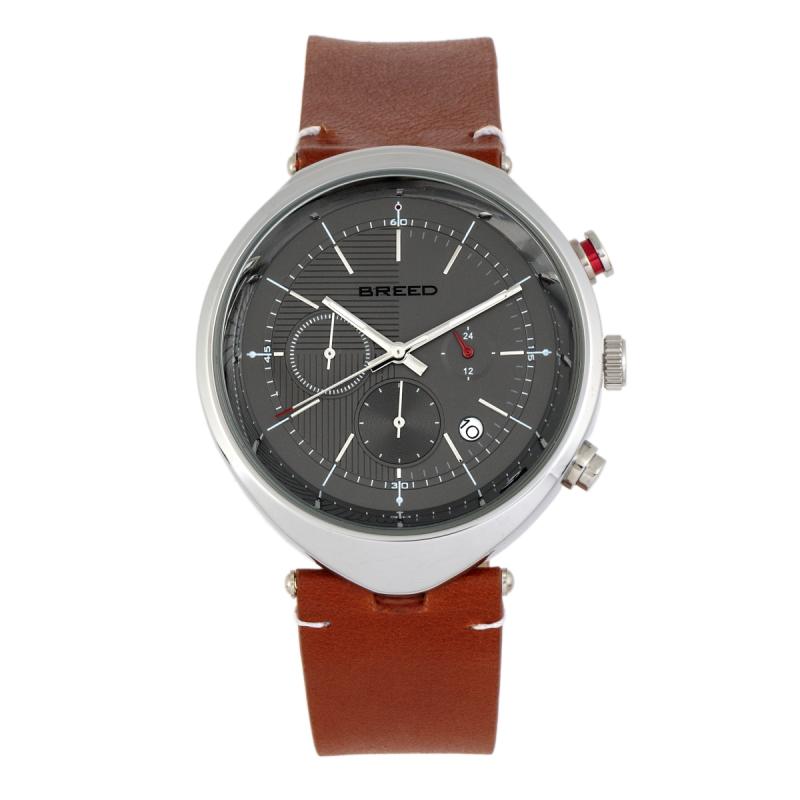 Breed Tempest Chronograph Leather-Band Watch w/Date