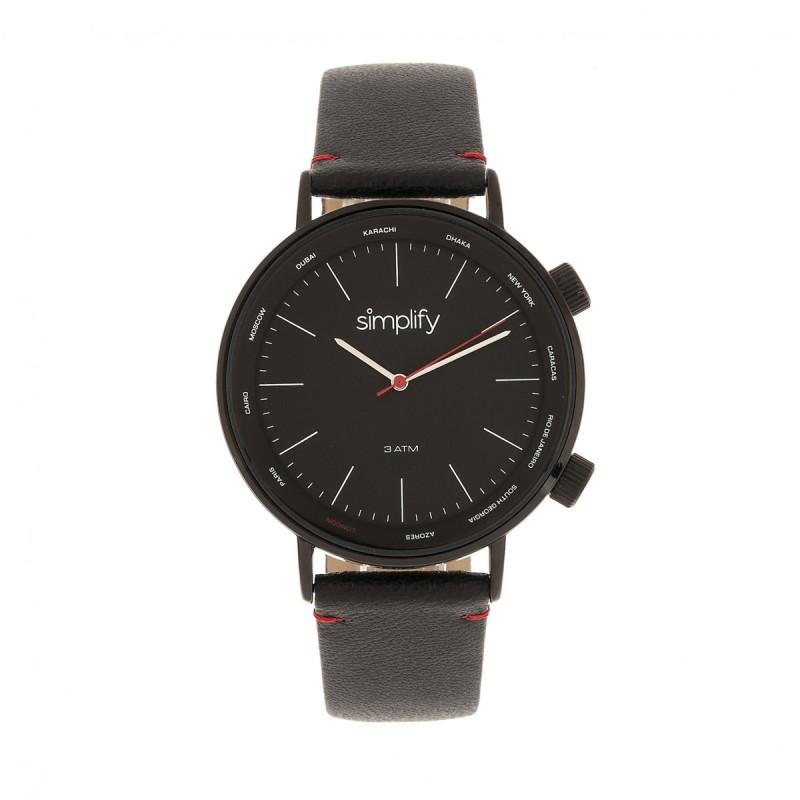 Simplify The 3300 Leather-Band Watch